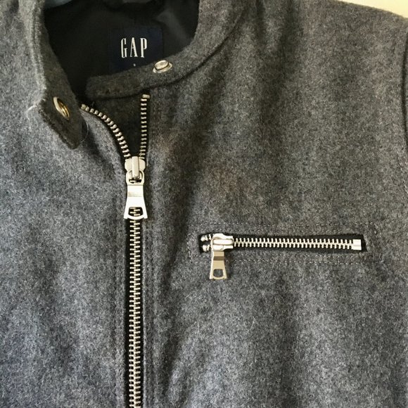 Gray wool moto jacket - Picture 2 of 5